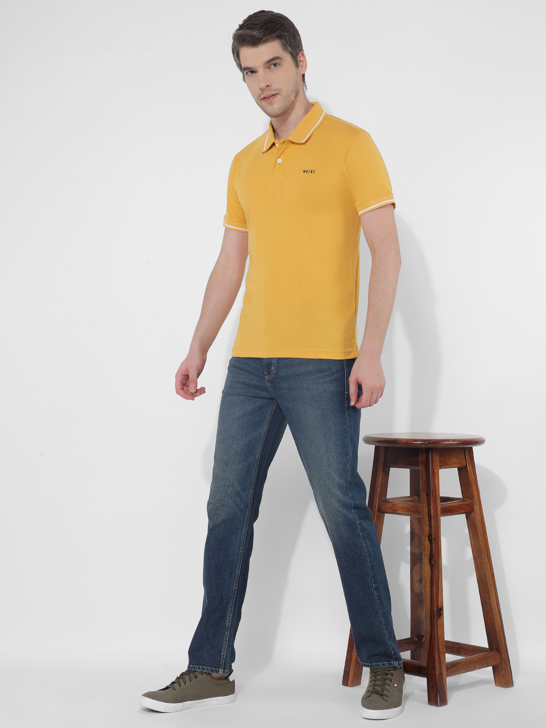 Numero Uno Men SOLID Yellow T-Shirt